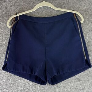 Lucy Paris Shorts Blue Trouser Zipper Accent Womens S High Rise